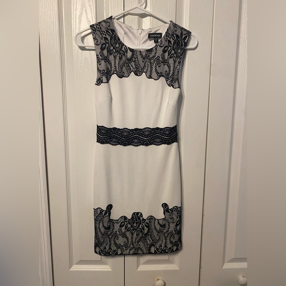 Bebe white with black lace size XS (fits like 00)